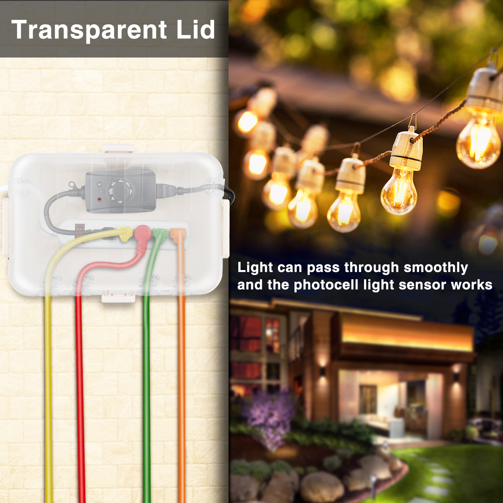 Outdoor Power With Timer - Weatherproof Extension Cord Cover Large Outdoor