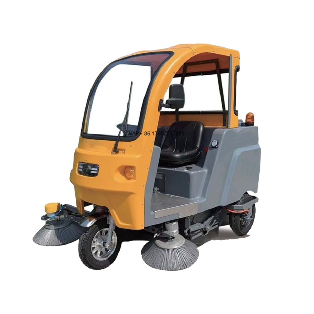 Outdoor Power Brush - 14000m²/h Battery-Powered Ride-on Floor Sweeper Outdoor