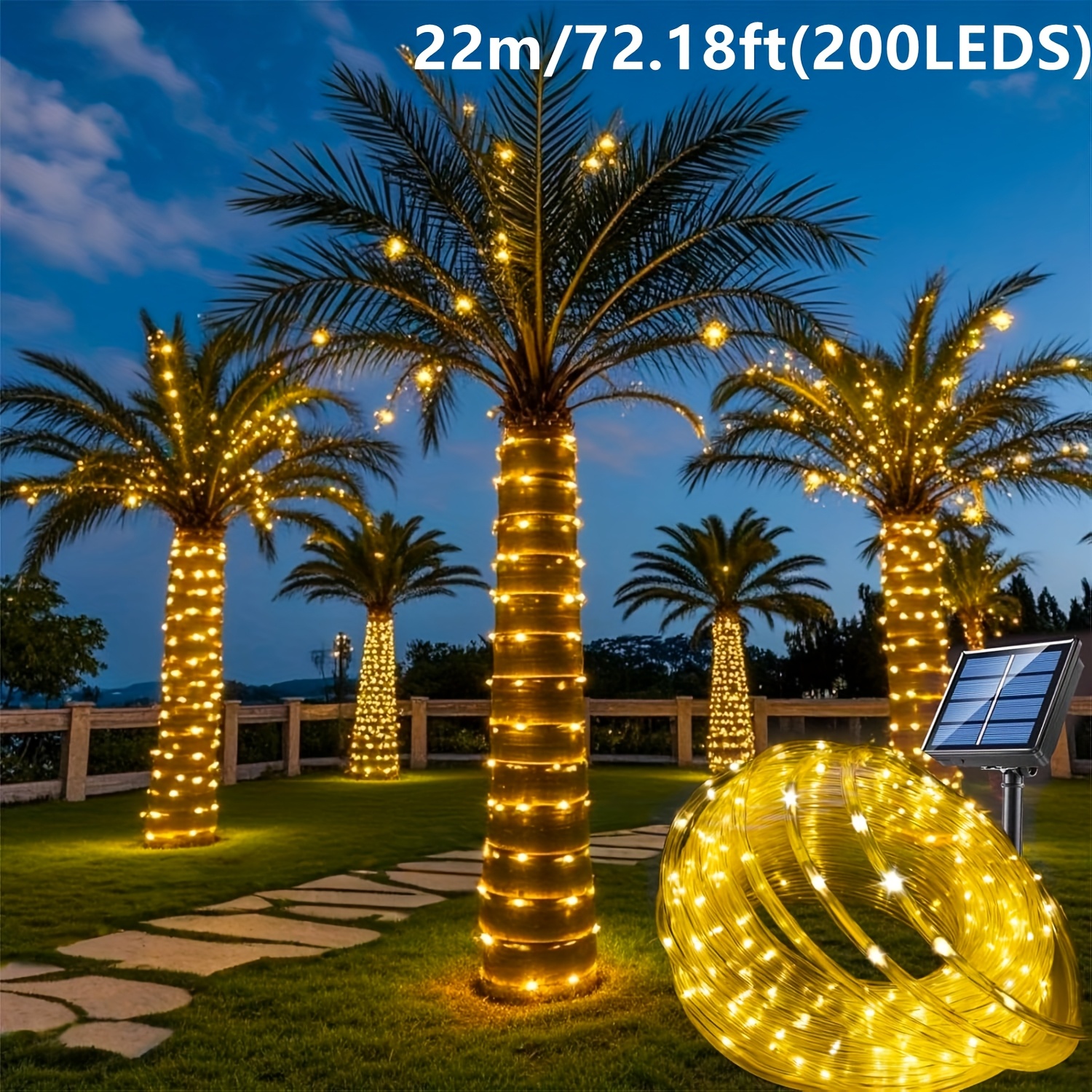 Outdoor Power For Xmas Lights - Solar Rope Light 8 Mode Waterproof