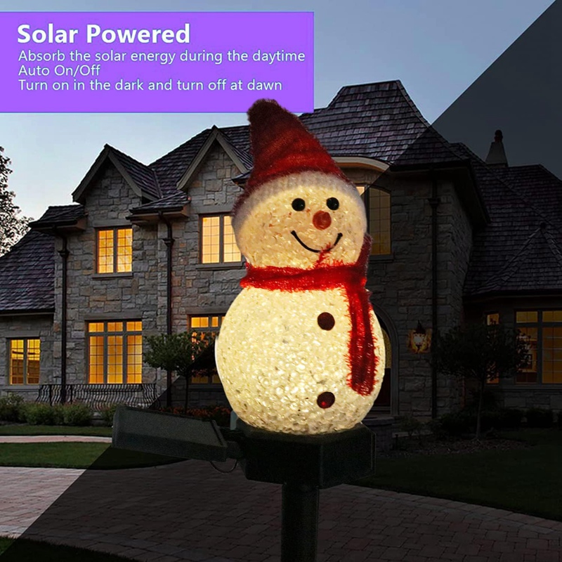 LED Snowman Solar Garden Light - Outdoor Power For Xmas Lights ulasan dan harga