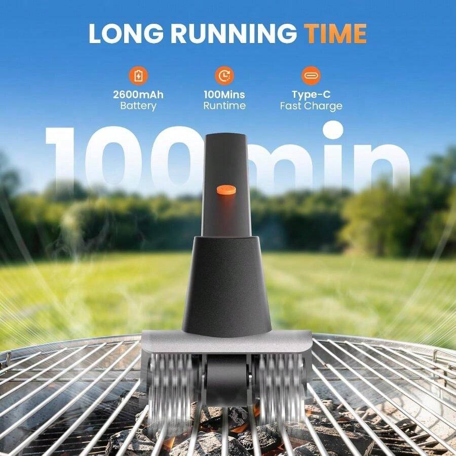 BBQ Grill Brush, 2600mAh 2-Spe - Outdoor Power Brush ulasan dan harga