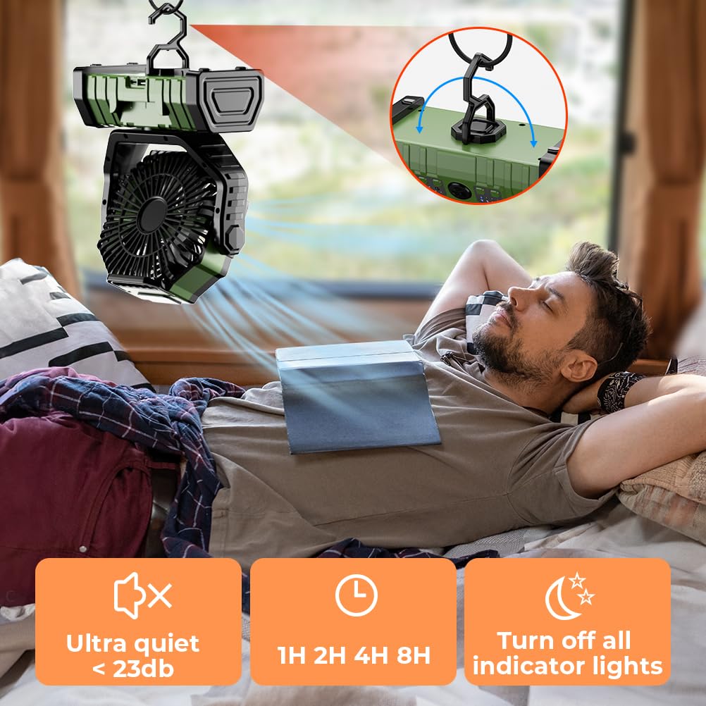Camping Fan 20000mAh Battery P - Outdoor Power With Timer ulasan dan harga