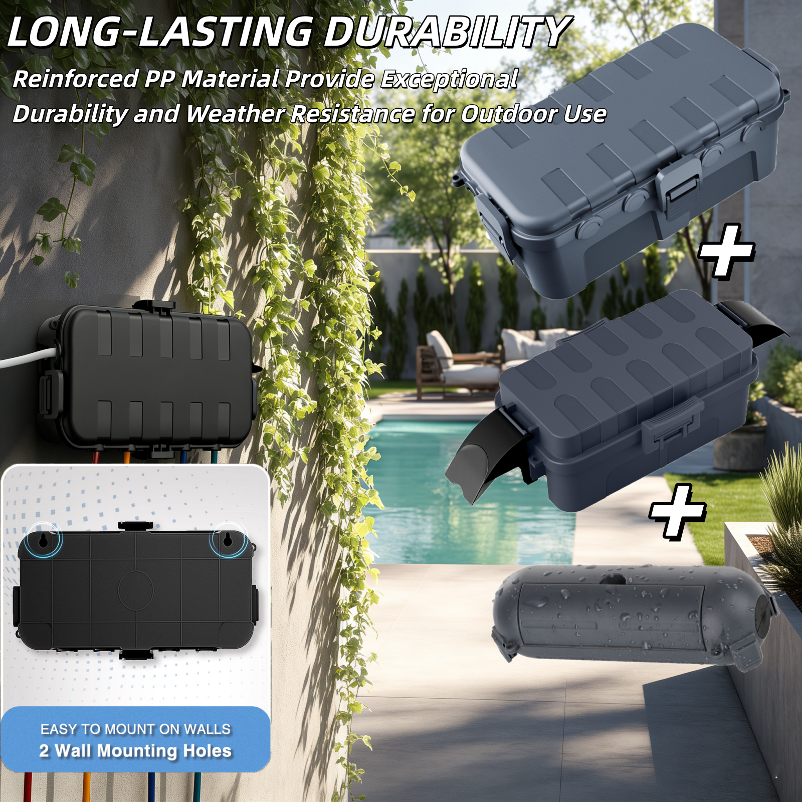 3PCS Outdoor Extension Cord Co - Outdoor Power With Timer ulasan dan harga