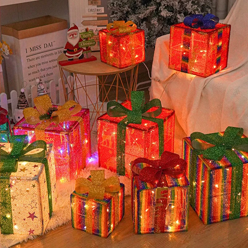 3Pcs/Set LED Christmas Gift Bo - Outdoor Power For Xmas Lights ulasan dan harga