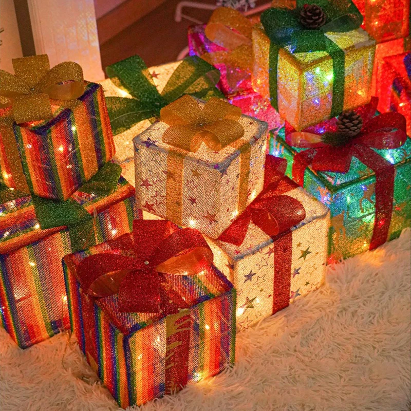 3Pcs/Set LED Christmas Gift Bo - Outdoor Power For Xmas Lights ulasan dan harga