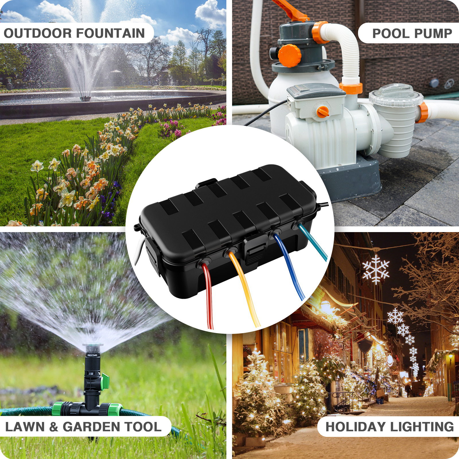 Weatherproof Outdoor Extension - Outdoor Power With Timer ulasan dan harga