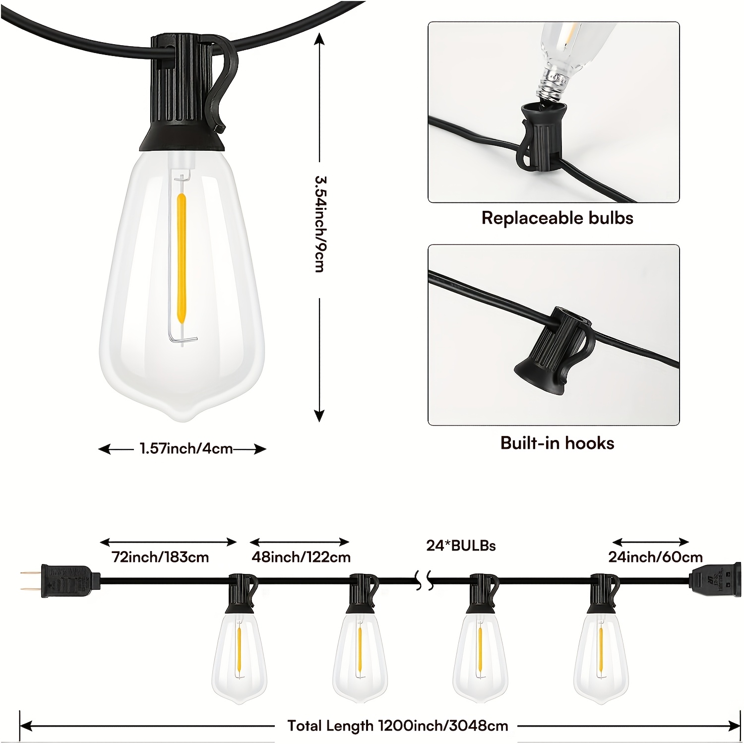 ST38 High-Voltage String Light - Outdoor Power Vac ulasan dan harga