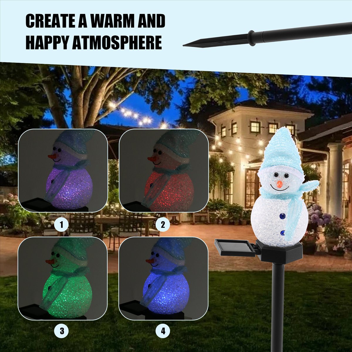 Carefree- Snowman Solar Lights - Outdoor Power For Xmas Lights ulasan dan harga