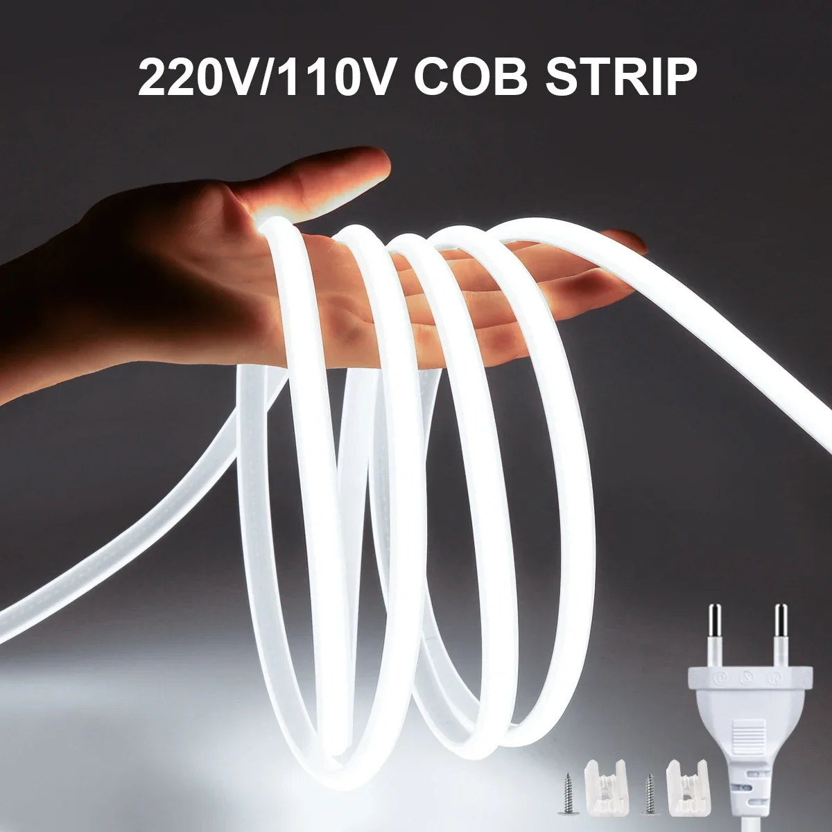 1M-35M 220V 110V COB LED Strip - Outdoor Power Vac ulasan dan harga