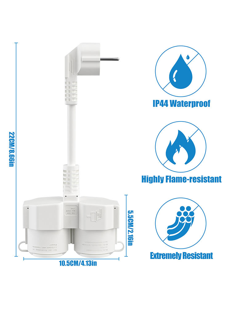EU Extension Cable with 2 Schu - Outdoor Power Vac ulasan dan harga