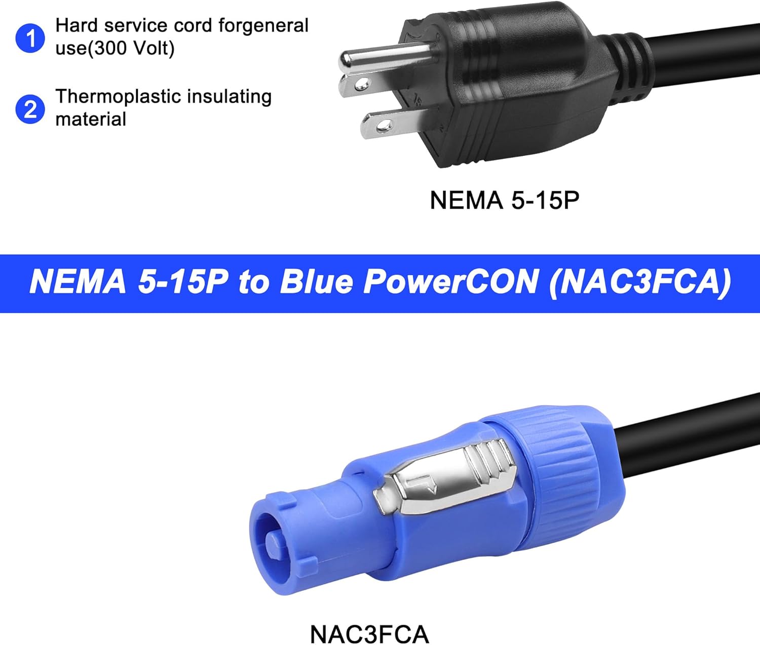 3-Prong NEMA 5-15P to PowerCON - Outdoor Power Vac ulasan dan harga
