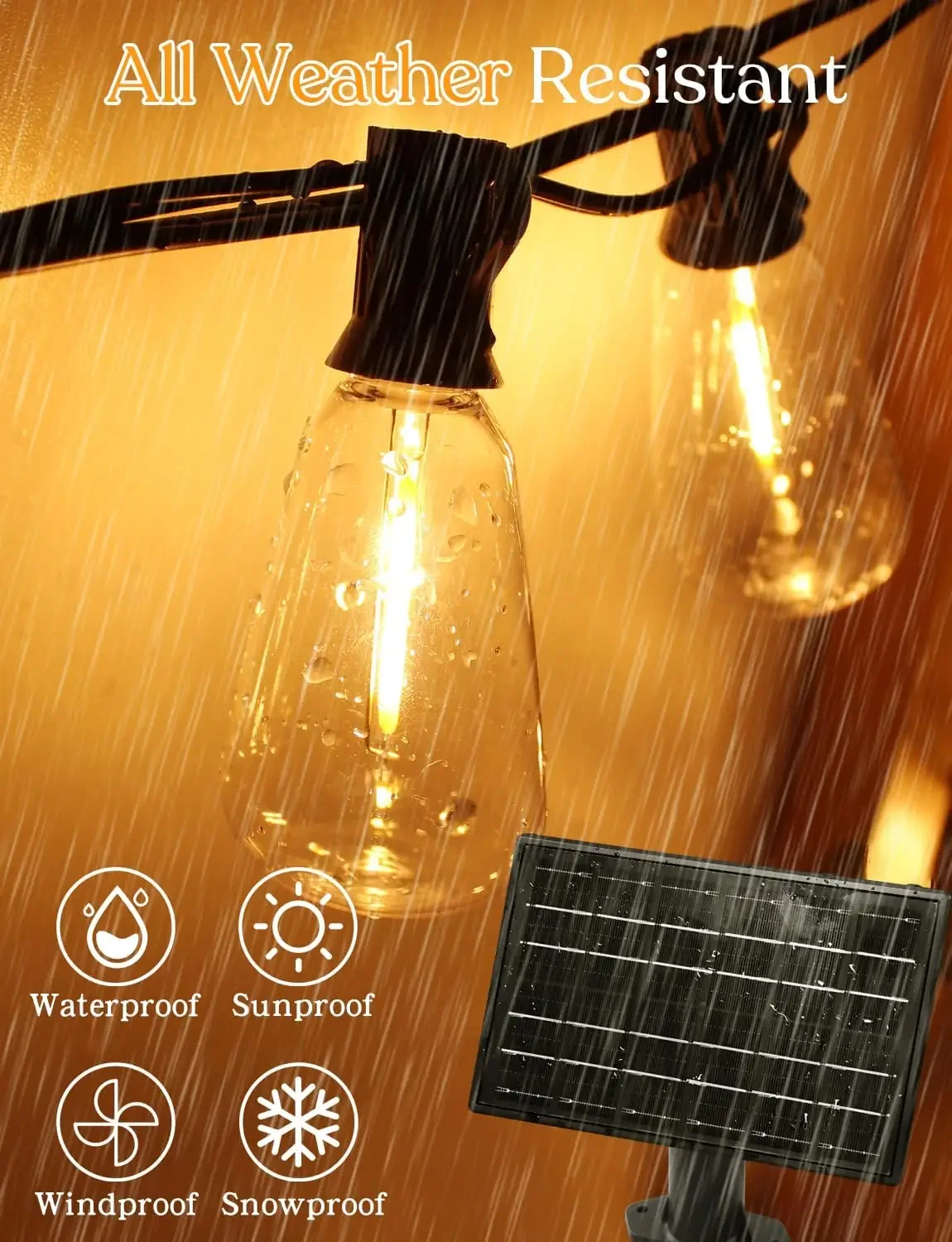 Solar Outdoor String Lights Re - Outdoor Power With Timer ulasan dan harga