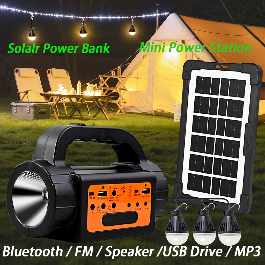 Solar Rechargeable Camping Lig - Outdoor Power Brush ulasan dan harga