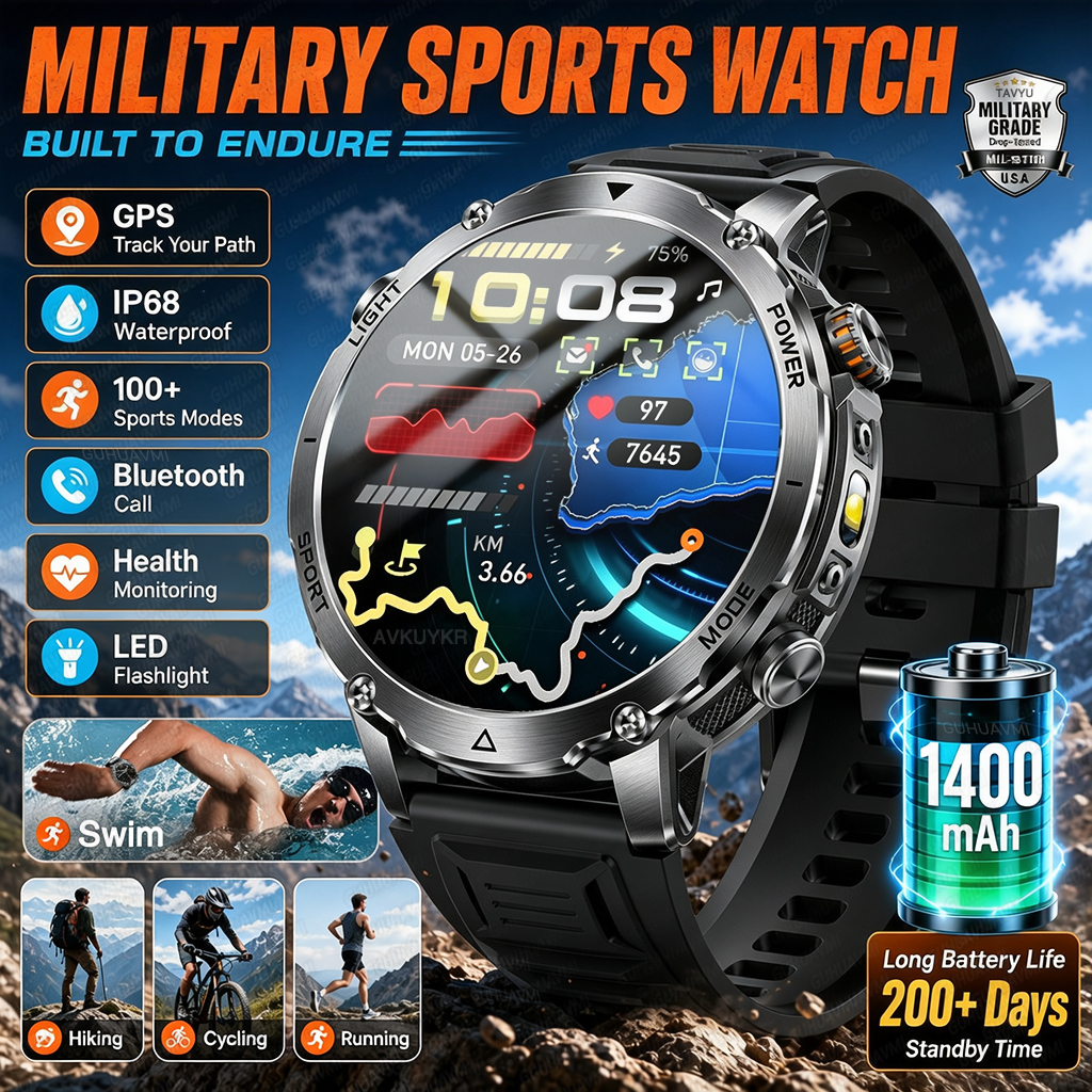 1400mAh GPS Smart Watch Men 20 - Outdoor Power Meter Box ulasan dan harga