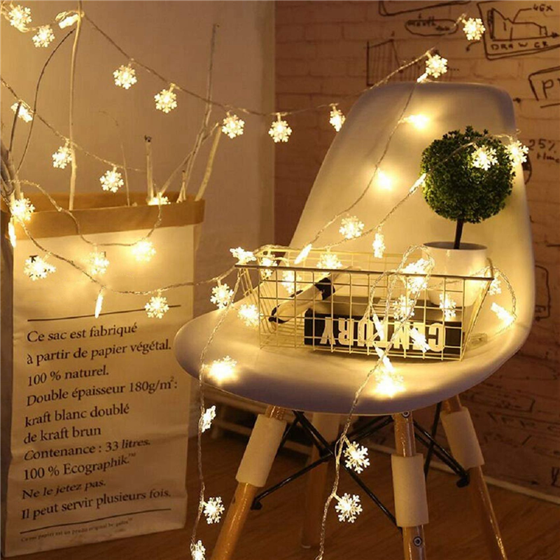 3X 20LED Snowflake String Ligh - Outdoor Power For Xmas Lights ulasan dan harga