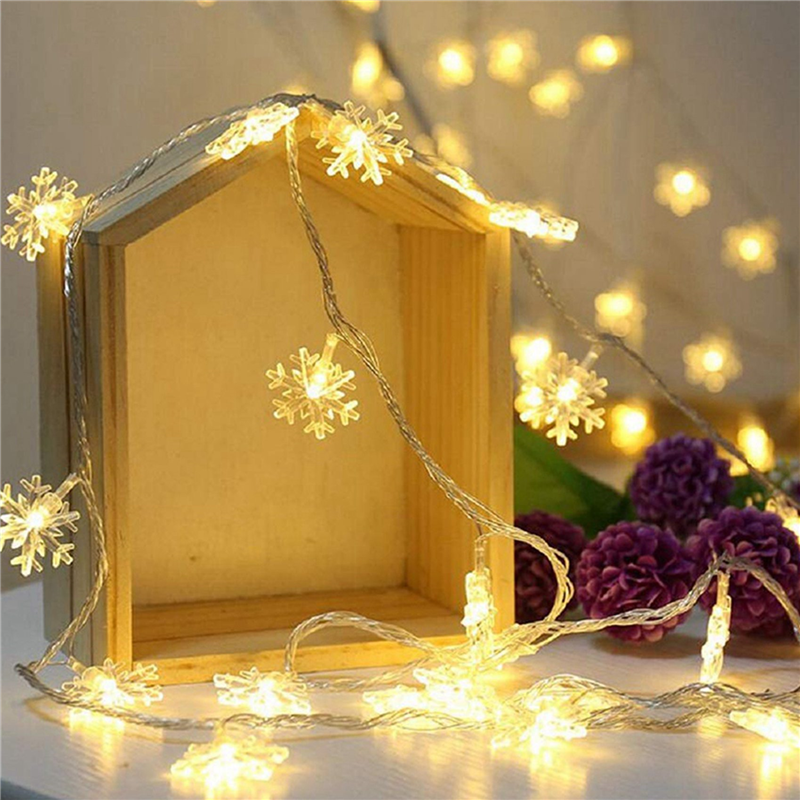 3X 20LED Snowflake String Ligh - Outdoor Power For Xmas Lights ulasan dan harga
