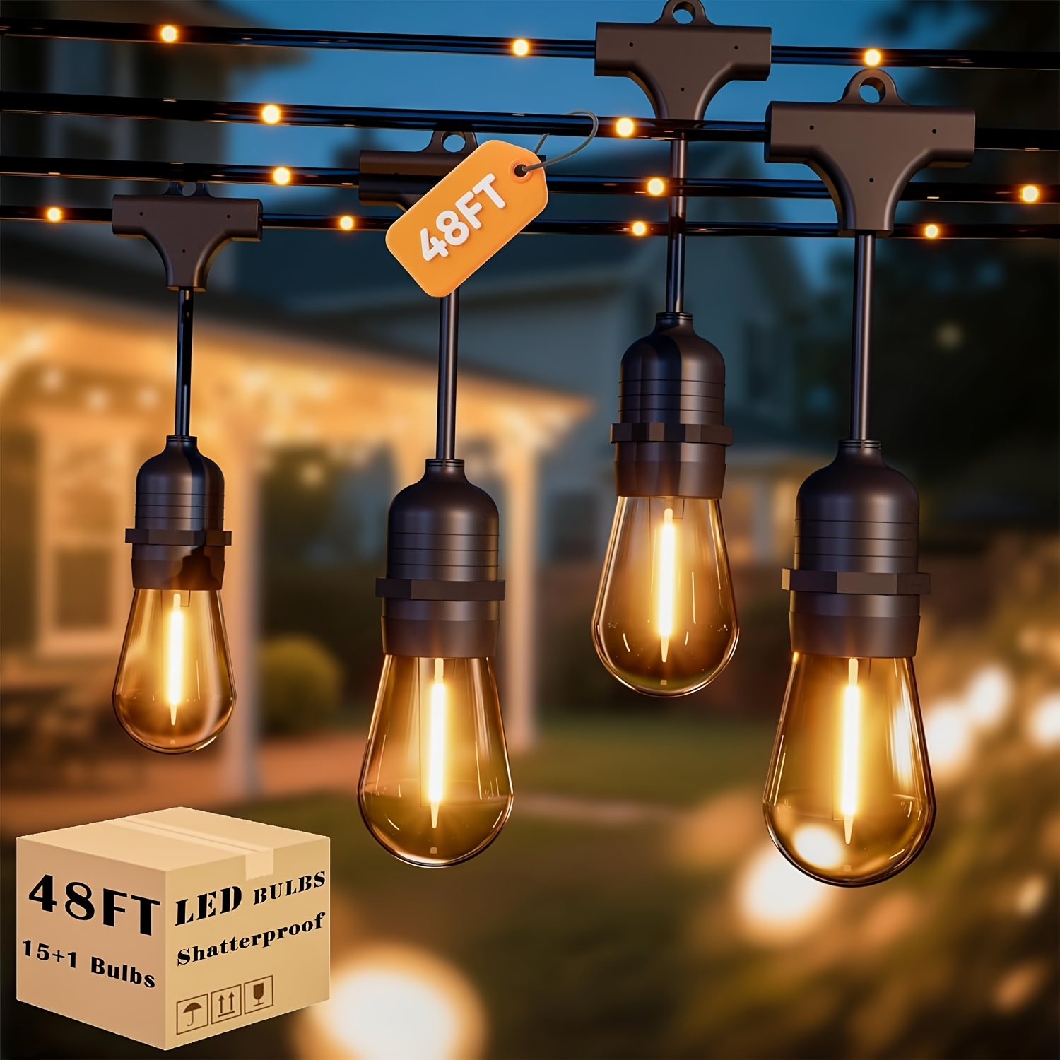 BEATINEON Outdoor String Light - Outdoor Power Vac ulasan dan harga