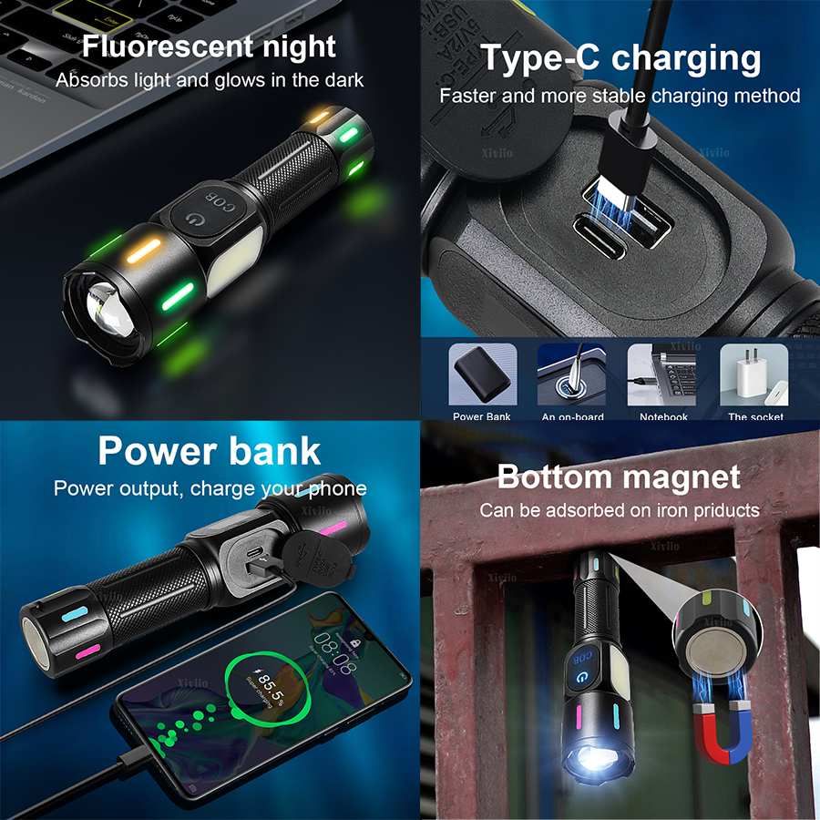 78000000LM LED Flashlight Whit - Outdoor Power Meter Bike ulasan dan harga