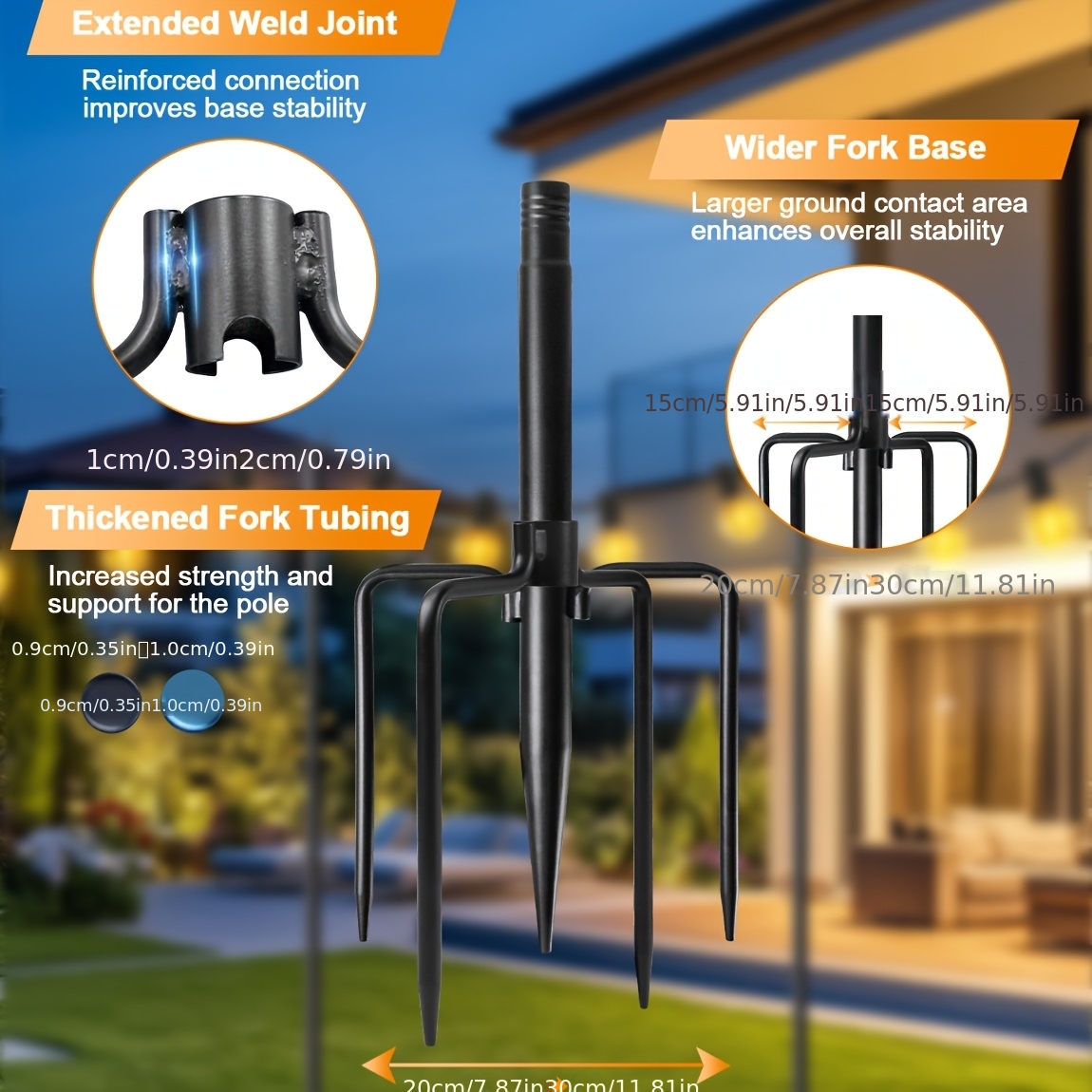 Pack of Four Sturdy Metal Pole - Outdoor Power Vac ulasan dan harga
