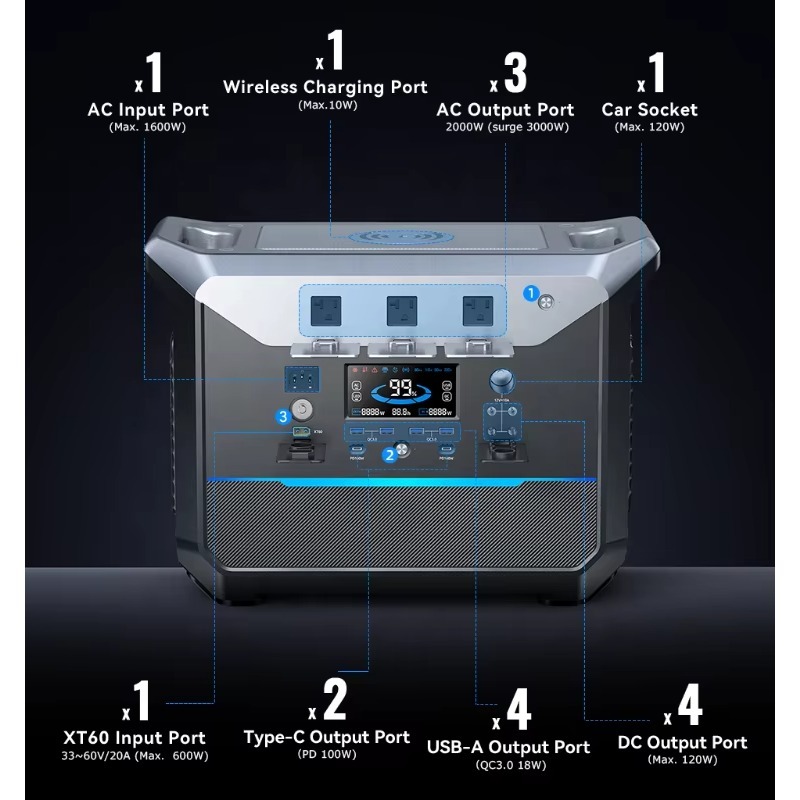 2000W Lifepo4 Battery Outdoor  - Outdoor Power Generator ulasan dan harga